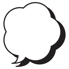 吹き出しのイラスト8【線と影】