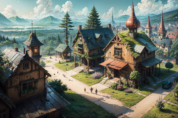 Fantasy Town Landscape