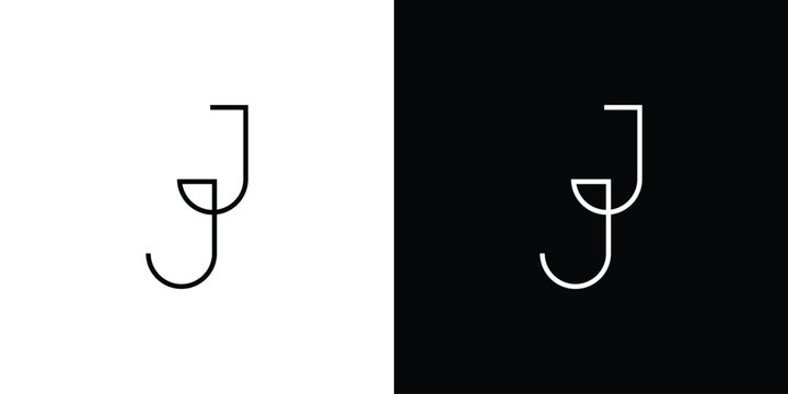 Modern and Simple letter JJ initials logo design