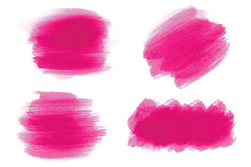 Modern pink brush stroke set watercolor design