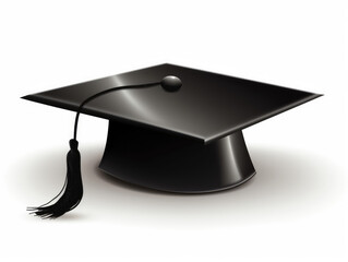 Graduation cap on white background Ai generated