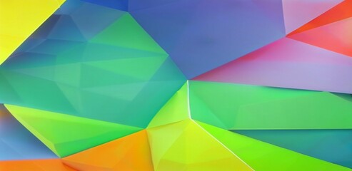 abstract geometric background image 6-jpg clouds, stars, heart, white, green, orange, yellow, blue, polygonal, colorful, bright, 4k, Generative AI