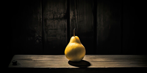 still life with pear. Generative AI image.