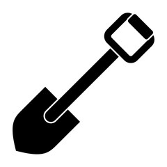 Shovel icon in flat style isolated on white background. Vector illustration