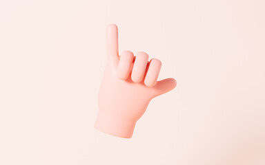 Cartoon diverse hand gestures, 3d rendering.