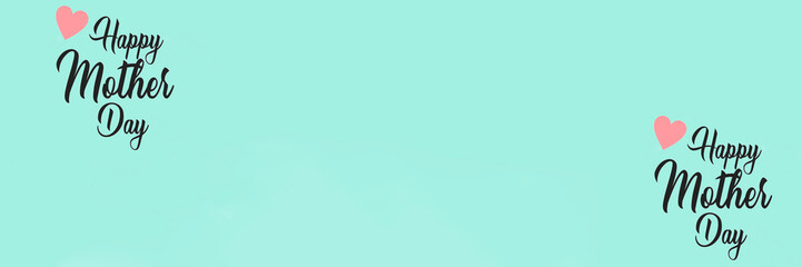 pink heart on pastel green background, top view with copy space. Greeting card. Happy mothers day holiday concept. Flat lay.Card with text HAPPY MOTHER'S DAY