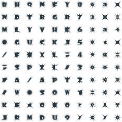 sparkles shape and fire flakes shape Set 100