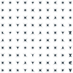 sparkles shape and fire flakes shape Set 100