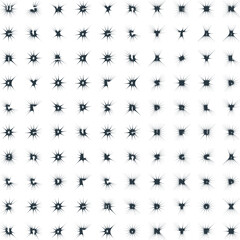 sparkles shape and fire flakes shape Set 100