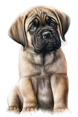 Obraz premium English Mastiff cute dog with a transparent background. Generative AI