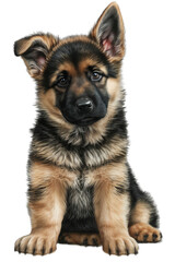 Fototapeta premium German Shepherd cute dog with a transparent background. Generative AI