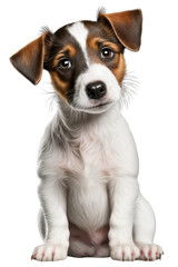Jack Russell Terrier cute dog with a transparent background. Generative AI