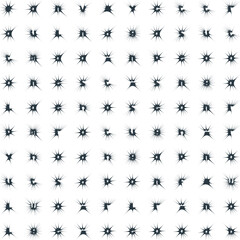 sparkles shape and fire flakes shape Set 100