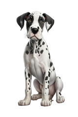 Great Dane cute dog with a transparent background. Generative AI
