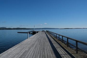 Wooden pier on sea shore