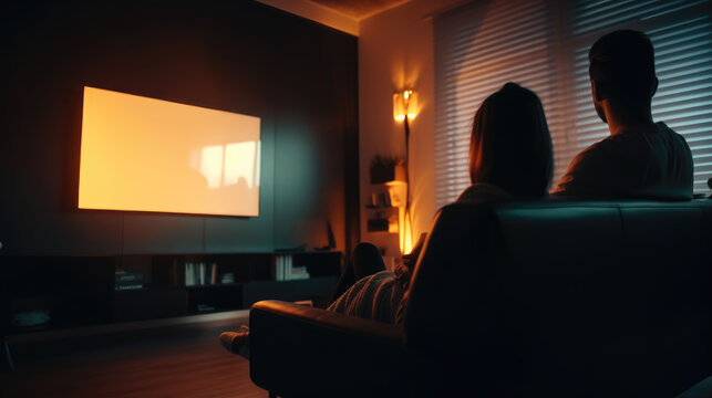 Young people watch TV shows. Generative AI