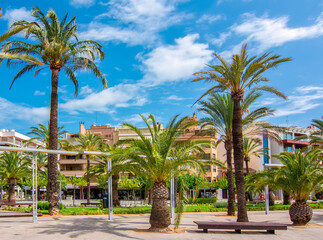 Port Alcudia promenade in Mallorca, Balearic islands, Spain