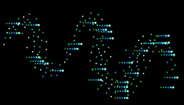 Bright squares on a black background. Festive background, disco. Design element, festive unusual background. Vector illustration, eps 10