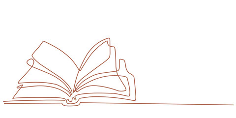 One line arr illustration of a book