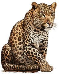 Leopard Illustration With Transparent Background. Generative Ai.