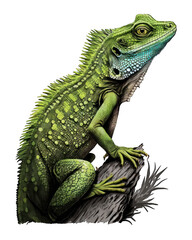 Obraz premium Lizard Illustration With Transparent Background. Generative Ai.