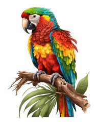 Parrot Illustration With Transparent Background. Generative Ai.