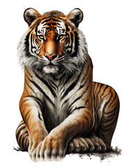 Tiger Illustration With Transparent Background. Generative Ai.