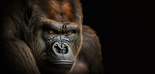 Fototapeta premium western Lowland Gorilla Gorilla, gorilla, with strong, angry look on face, Created using generative AI tools