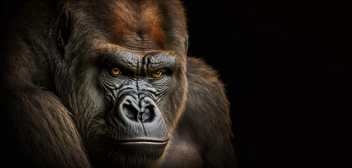 Fotobehang western Lowland Gorilla Gorilla, gorilla, with strong, angry look on face, Created using generative AI tools © © Raymond Orton