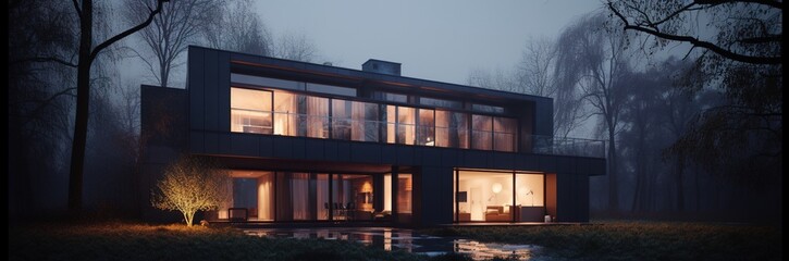 Obraz premium Real estate building background, a beautiful residence illustration by generative ai