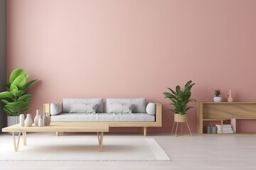 Living room design with empty frame mock-up | The stylish composition at living room interior with minimal design | Spacious long living room with dark design | Luxury white living room,Generative AI