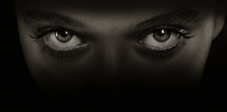 close-up of a hidden eye