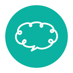 Speech bubble color line icon.  Communication cloud.