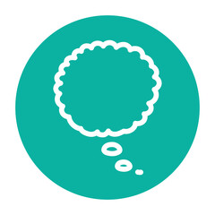 Speech bubble amorphous form color line icon.  Communication cloud.