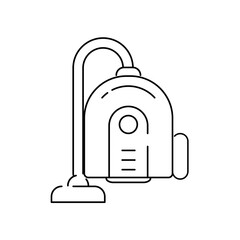 Vacuum cleaner in the linear style icon.