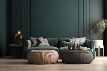 Modern luxury living room | Modern interior living room design | 3d rendering of modern living room with white sofa | Panoramic grey living room | Colourful living room interior ,Generative AI