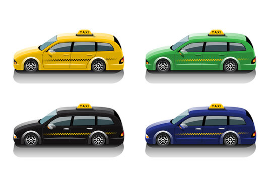 Taxi car service mockup for brands and Car Games. Illustrations for games and advertisements