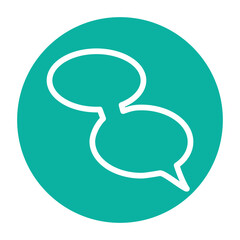 Speech bubble color line icon.  Communication cloud.