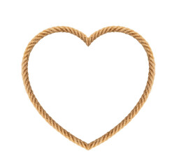 Rope in the shape of heart isolated on white