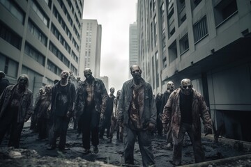zombies walking on the street