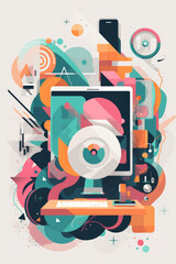 Abstract pattern of household appliances.