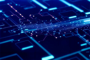 Abstract computer chip images, big data, and technological concepts