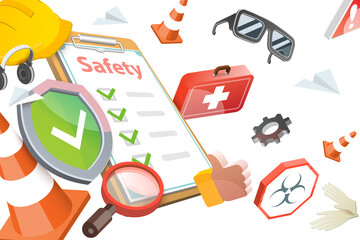 3D  Conceptual Illustration of Occupational Safety