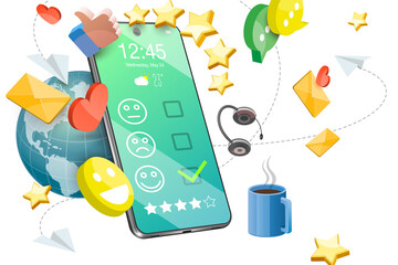 3D  Conceptual Illustration of Customer Feedback