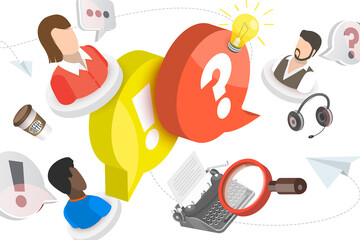 3D  Conceptual Illustration of FAQ