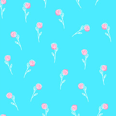 Hand drawn abstract flowers seamless pattern.Botanical illustration for home decor, interior design,holiday card, print for cover design,packaging paper,Mothers day,Womans day decoration