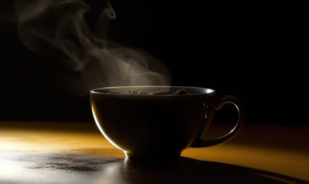 A Cup of freshly brewed black tea. Creating using generative AI tools