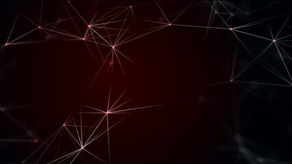 Technology background. Honeycomb concept. Big data. Hexagonal space with connected dots and lines. 3d