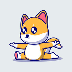 Cute dog cartoon icon illustration. funny gift cartoon. Business icon concept. Flat cartoon style