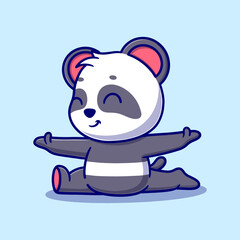 Cute panda cartoon icon illustration. funny gift cartoon. Business icon concept. Flat cartoon style